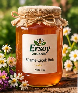 Süzme çiçek balı kavanozu